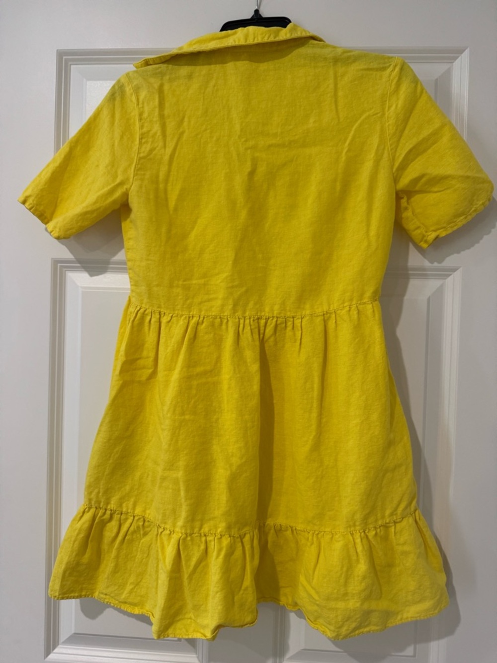 Zara Yellow V-Neck Ruffle Hem Dress - Picture 2 of 3